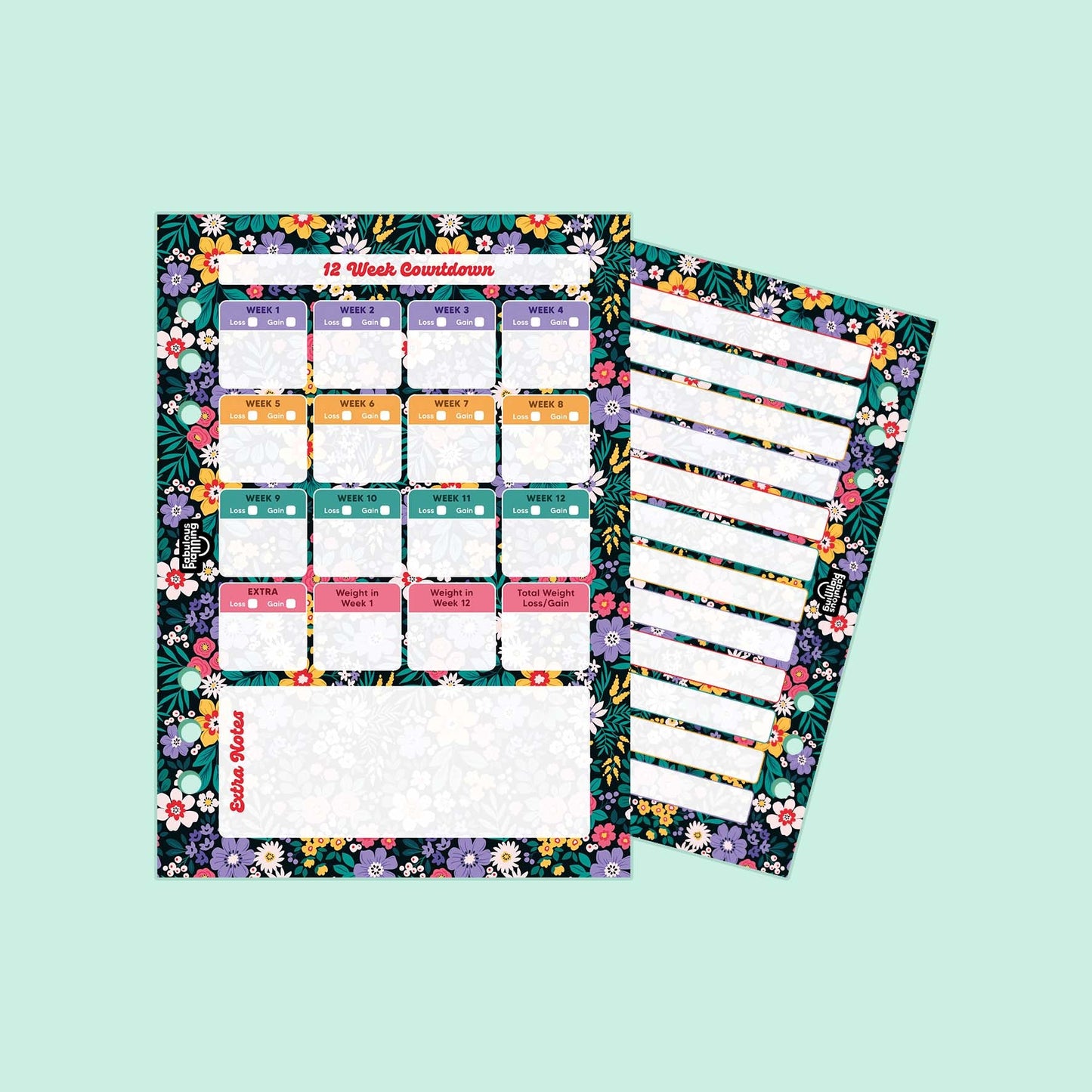 Floral 12 Week Countdown Insert - Fabulous Planning - P5 - INS - CNTDWN - FLORAL - 1S