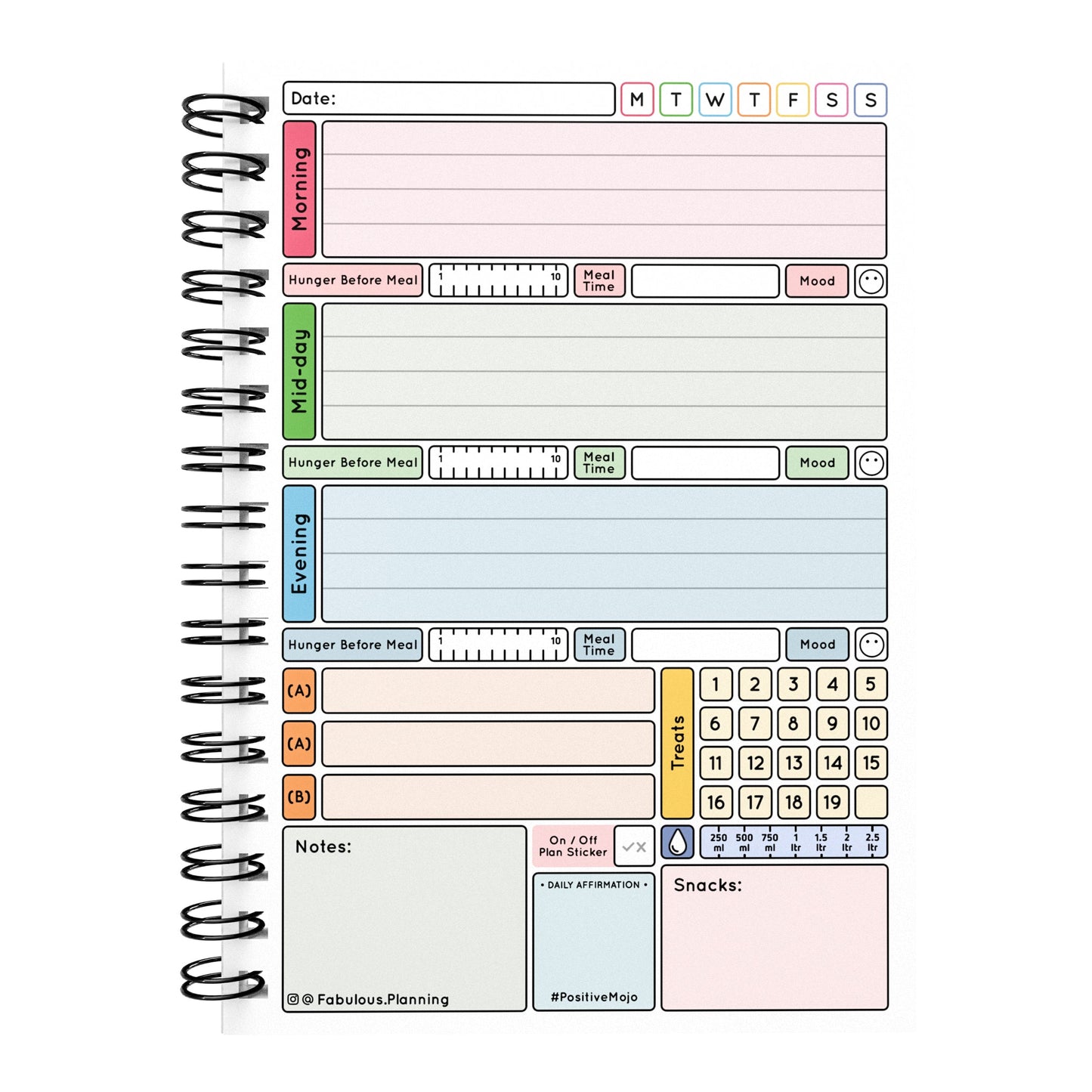 Food Diary - C46 - Slimming World Compatible - Spacious - Fabulous Planning - [W] 7WK - SP3 - C46+