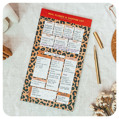 Freebie 2 - in - 1 Shopping List / Meal Planner - Fabulous Planning - DL - PAD - 2IN1 - LEOPARD - FREEBIE