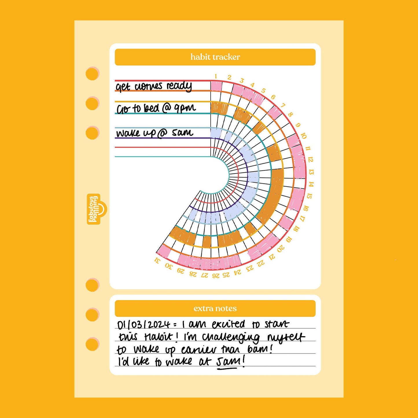 Habit Tracker Insert - Fabulous Planning - P5 - INS - HABIT - 6S