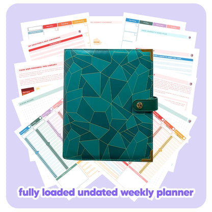 Jade Geometric - Undated Weekly "2024" Organiser - Fabulous Planning - FO - JADEGEO - UW - NMP