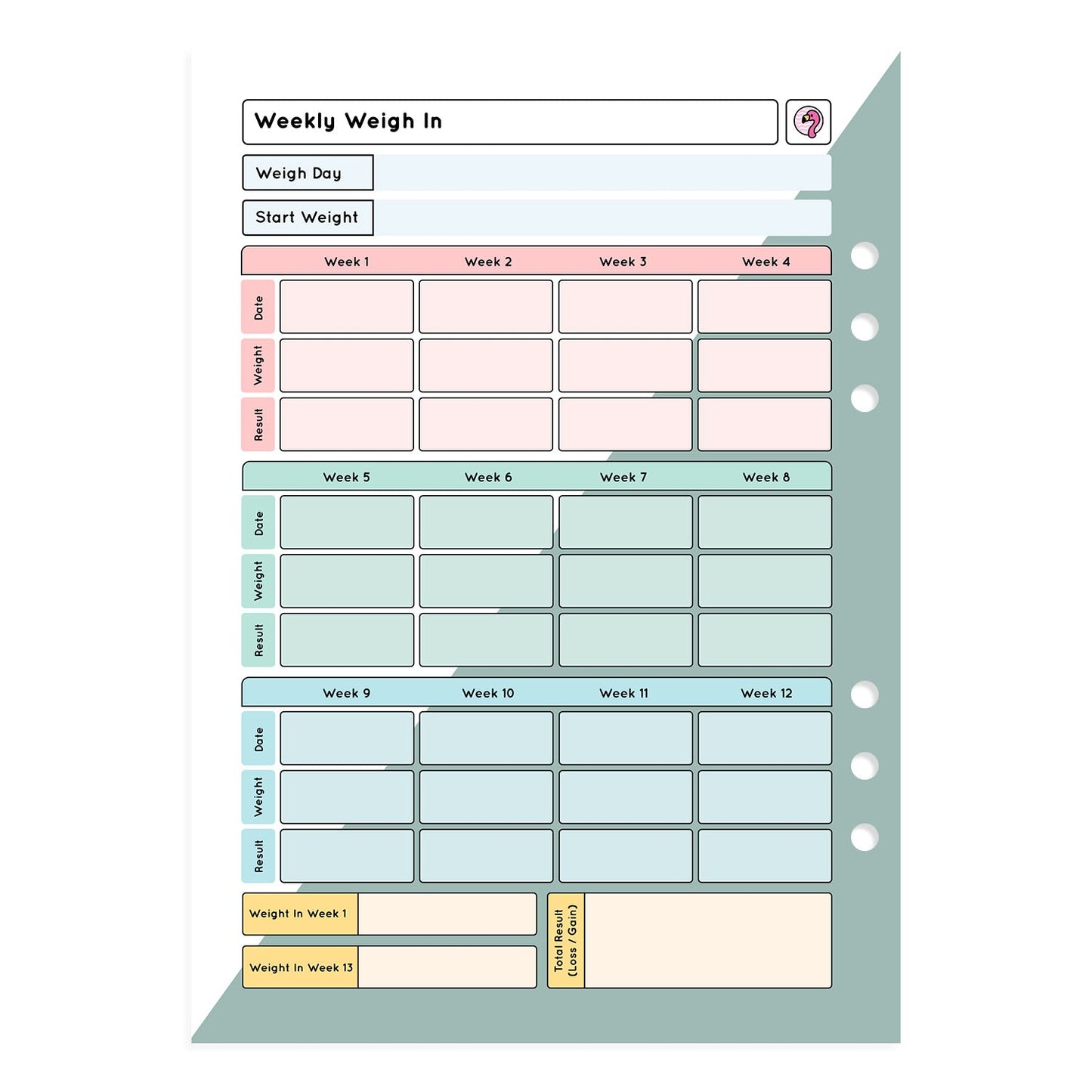 Keto - Organiser Refill - Fabulous Planning - P4 - KETO - 7WK - REFILL