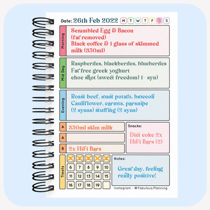 Mini Food Diary - C1 - SW Compatible - Spacious - Fabulous Planning - [W] 7WK - A6 - C1