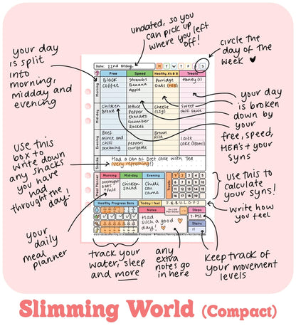 Pink Crocodile - Food Diary Organiser P3 - Fabulous Planning - FO - PINKCROC - CAL - NMP