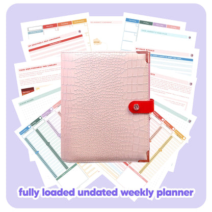 Pink Crocodile - Undated Weekly "2024" Organiser - Fabulous Planning - FO - PINKCROC - UW - NMP