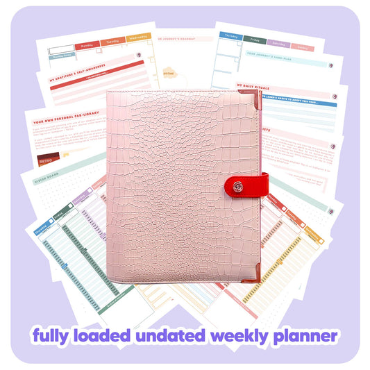 Pink Crocodile - Undated Weekly "2024" Organiser - Fabulous Planning - FO - PINKCROC - UW - NMP