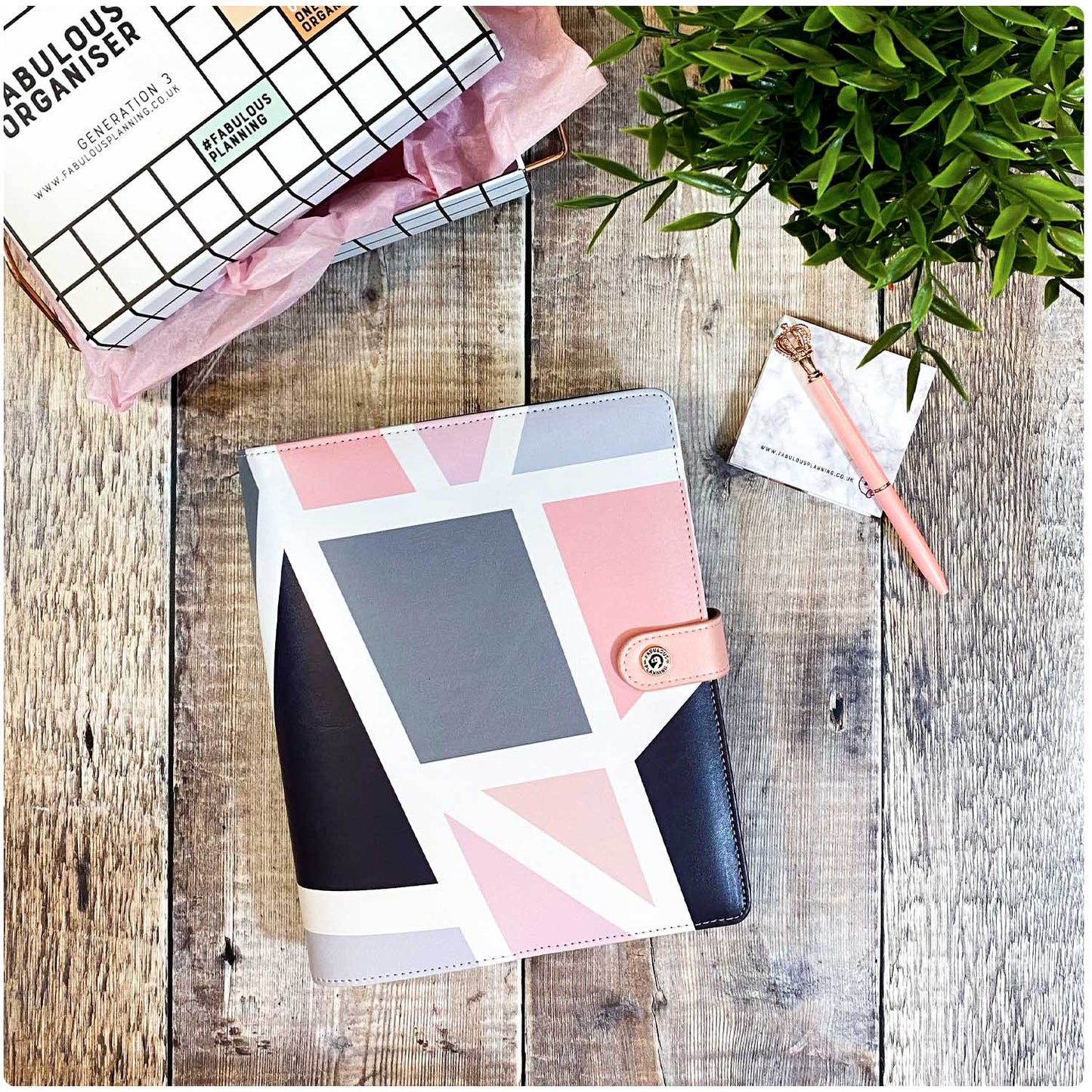 Pink Geometric Organiser - P3 Stationery Bundle - Fabulous Planning - [STATBUN] PINKGEO - GFL - CC