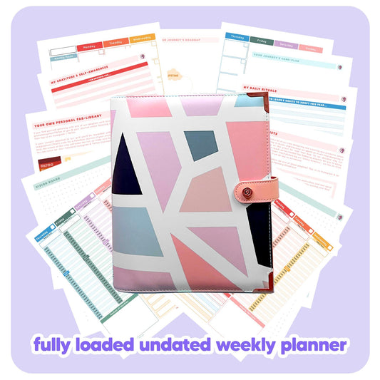 Pink Geometric - Undated Weekly "2024" Organiser - Fabulous Planning - FO - PINKGEO - UW - NMP