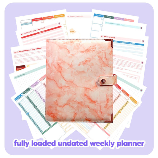 Pink Marble - Undated Weekly "2024" Organiser - Fabulous Planning - FO - PINKM - UW - NMP