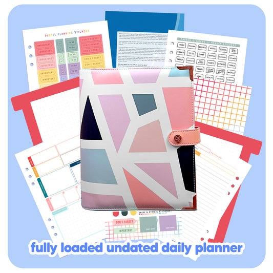 Pink Geometric Organiser - Undated Daily Diary P3