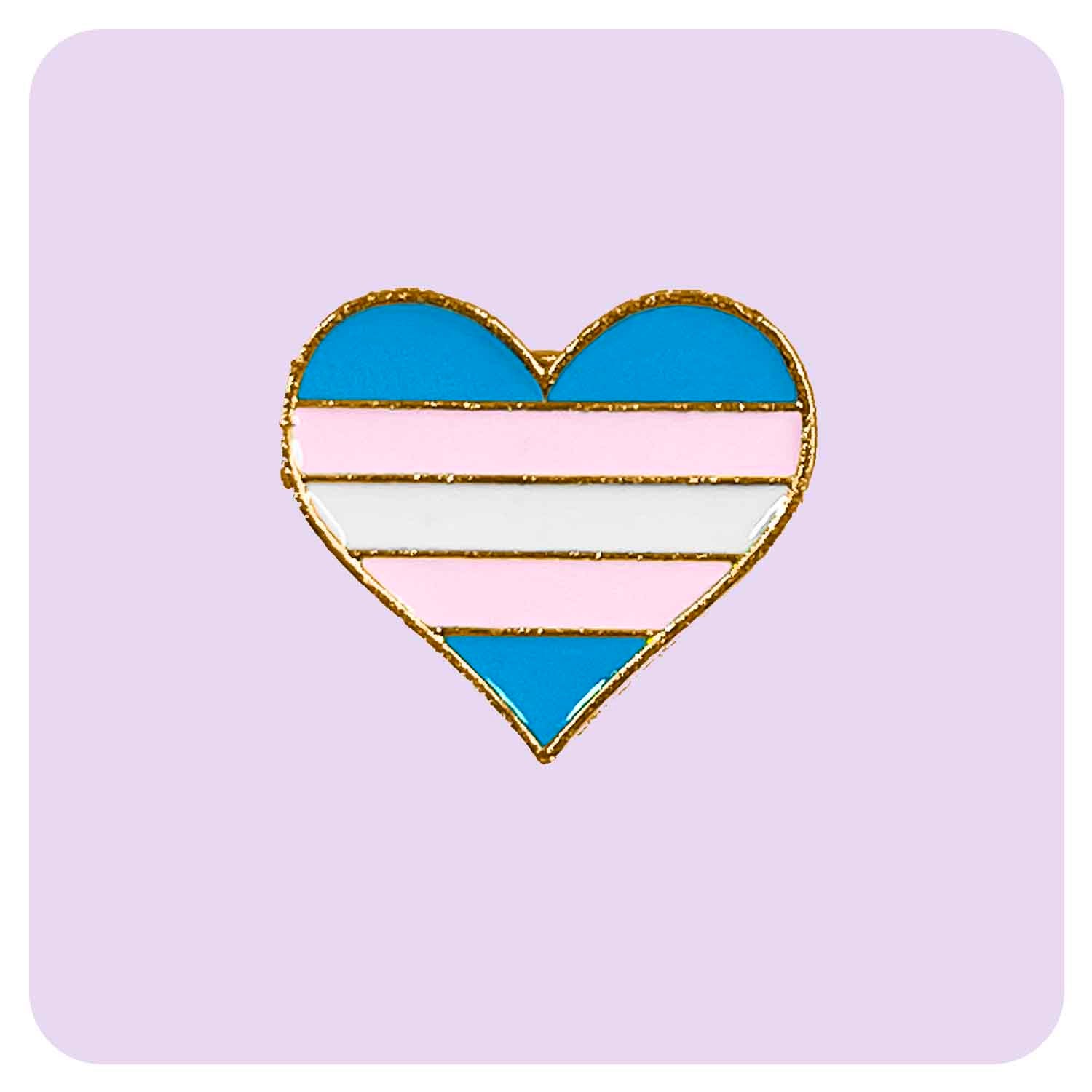 Pride Trans Heart Enamel Pin - Fabulous Planning - PIN - 85 - PLASTIC