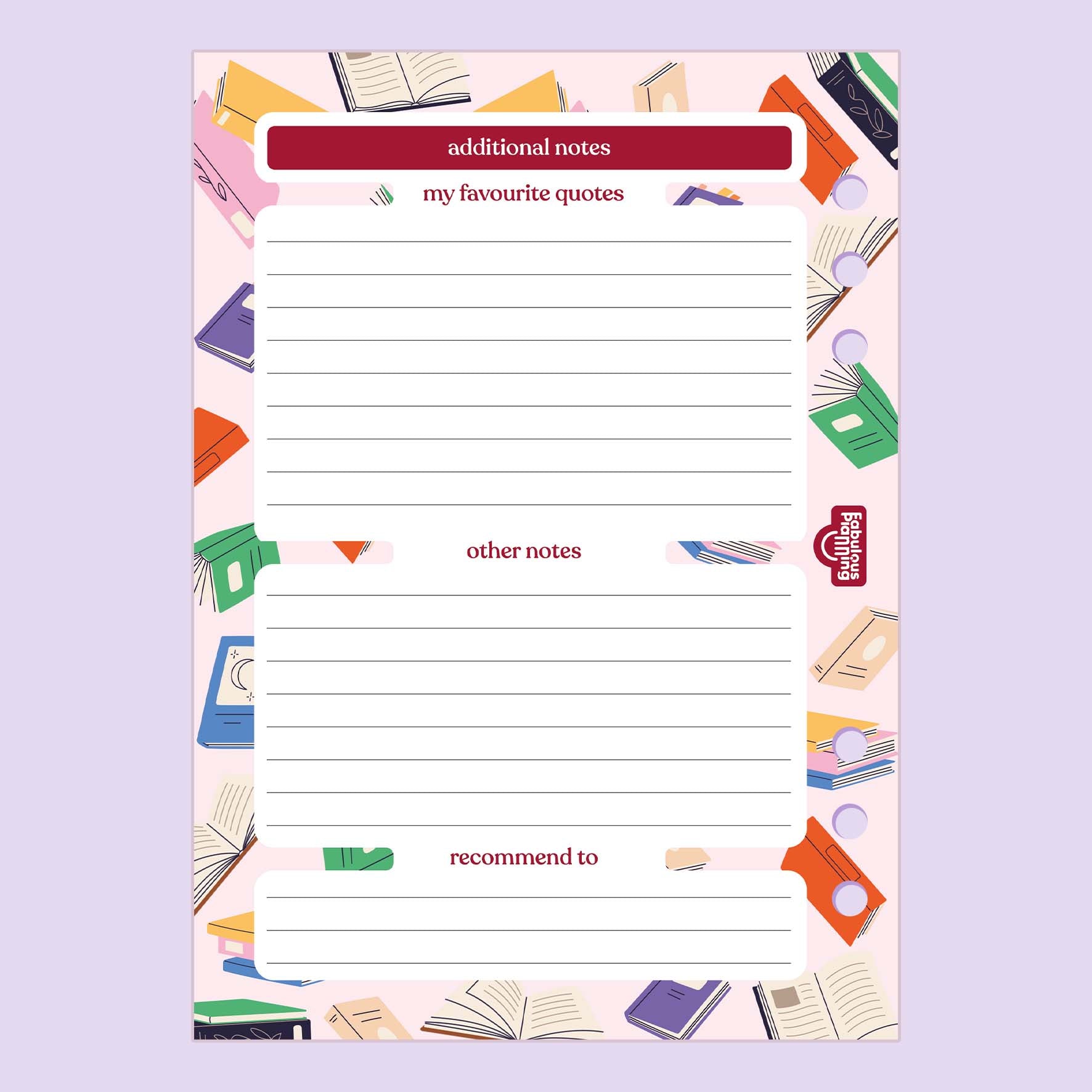 Reading Tracker Insert - Fabulous Planning - P5 - INS - READING - 13S