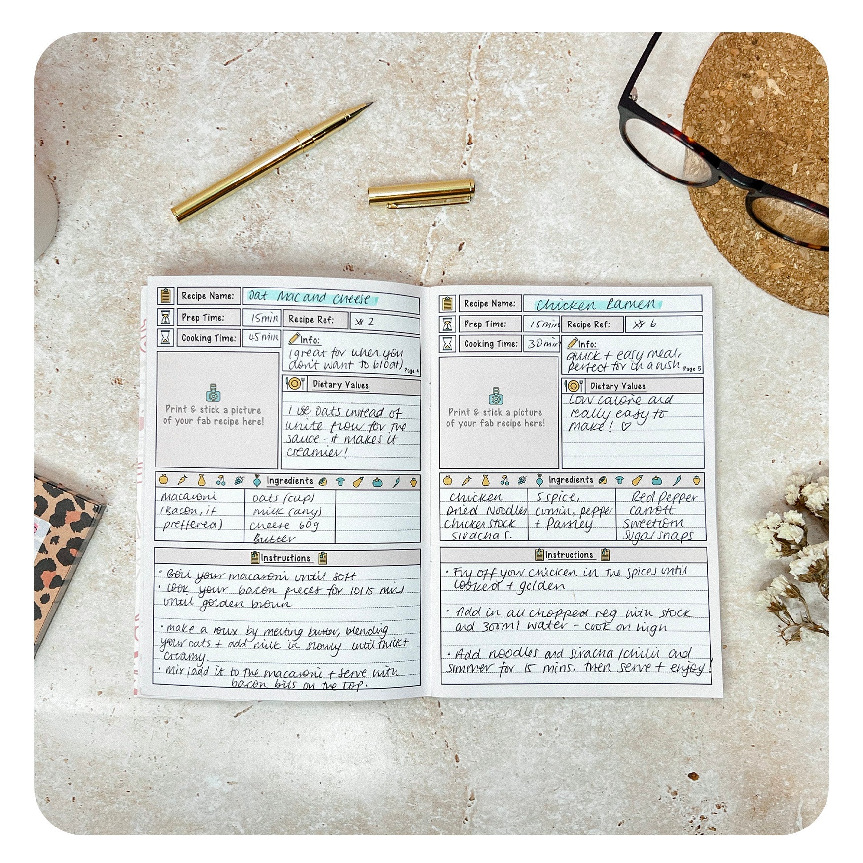 Recipe Log - Fabulous Planning - Saddle - Recipe - Log - Q1