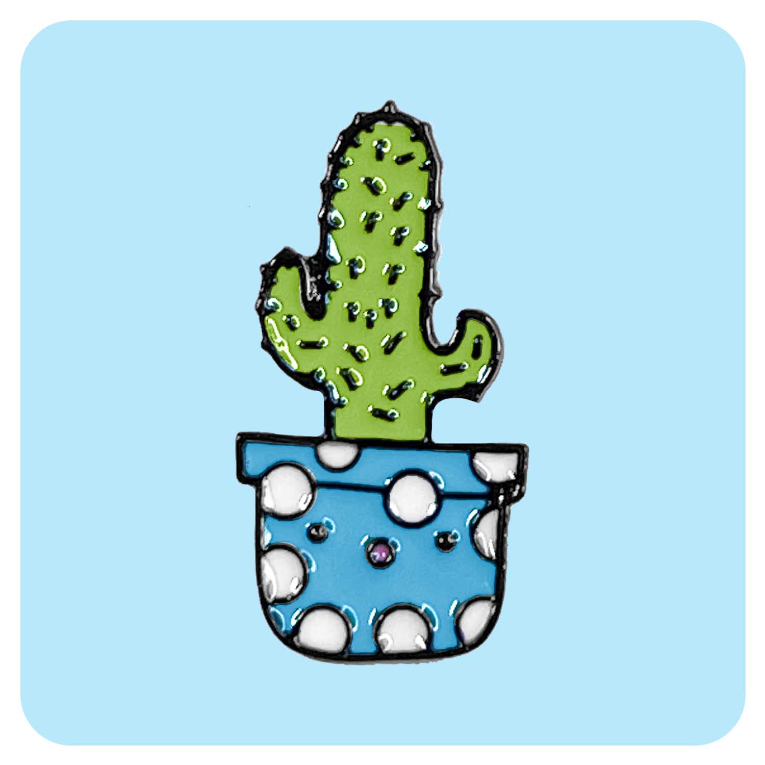 Shocked Blue Cactus Enamel Pin - Fabulous Planning - PIN - 10 - PLASTIC