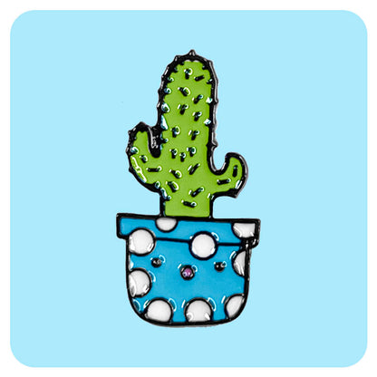 Shocked Blue Cactus Enamel Pin - Fabulous Planning - PIN - 10 - PLASTIC