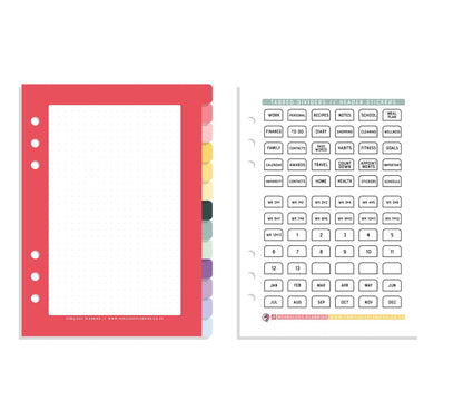 Tabbed Dividers Organiser Inserts - Fabulous Planning - DELUXE - DIVIDERS - PACK