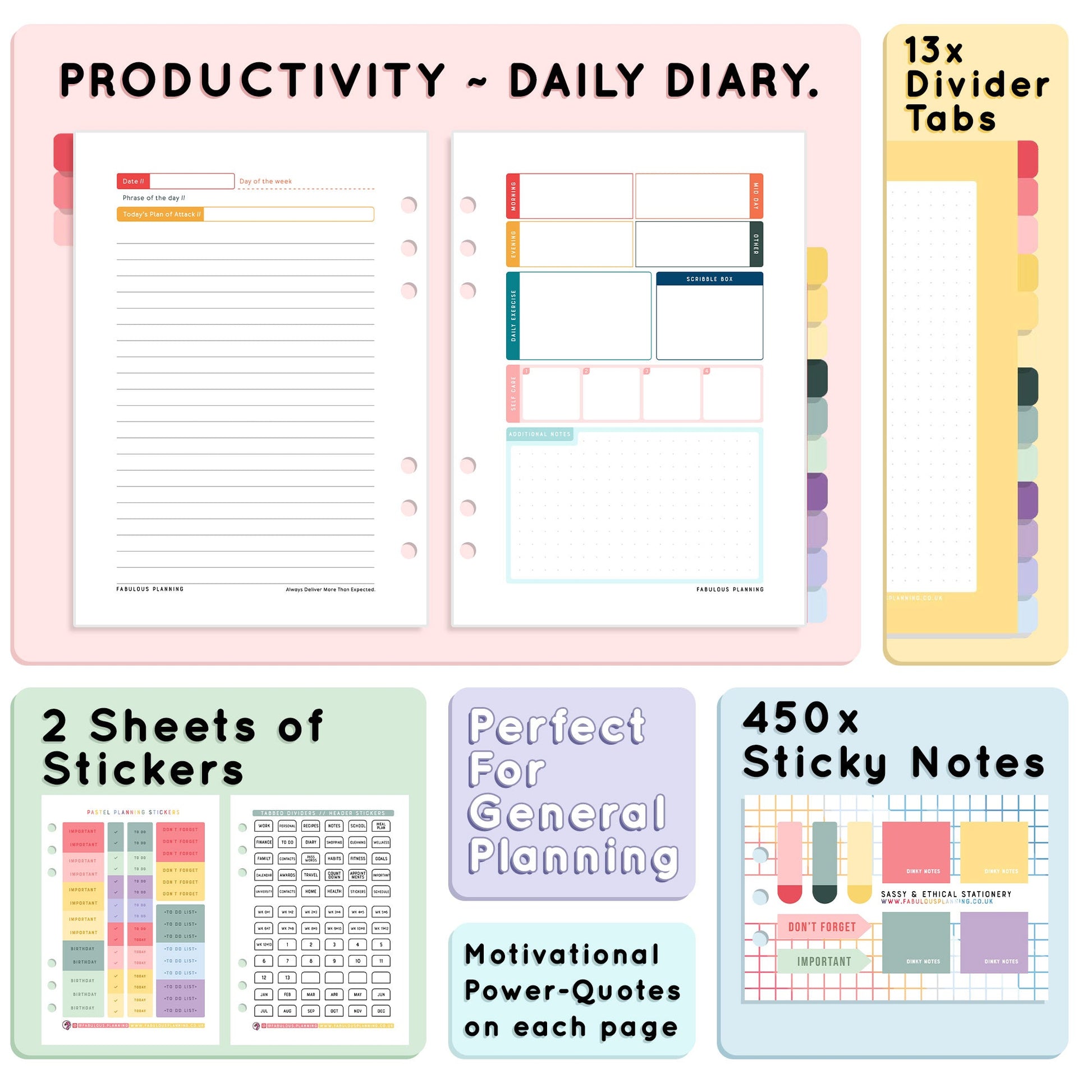 Terrazzo Organiser - Undated Daily Diary P3 - Fabulous Planning - FO - TERRAZZO - PD - EET