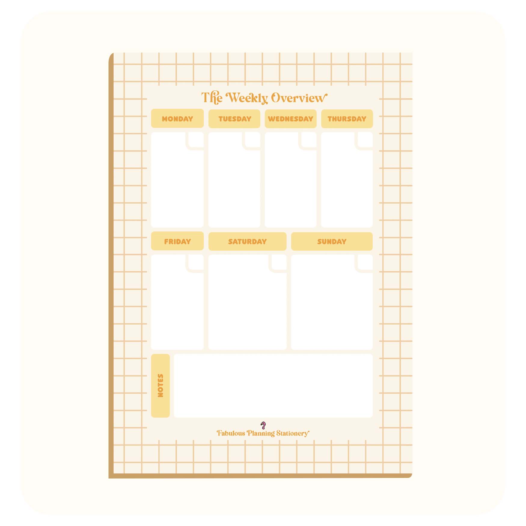 Weekly Overview Slide Pad - Fabulous Planning - WEEKLYOV - SLIDE - Q1