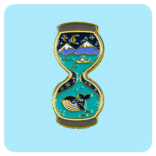 Whale Hour Glass Enamel Pin - Fabulous Planning - PIN - 201 - PLASTIC